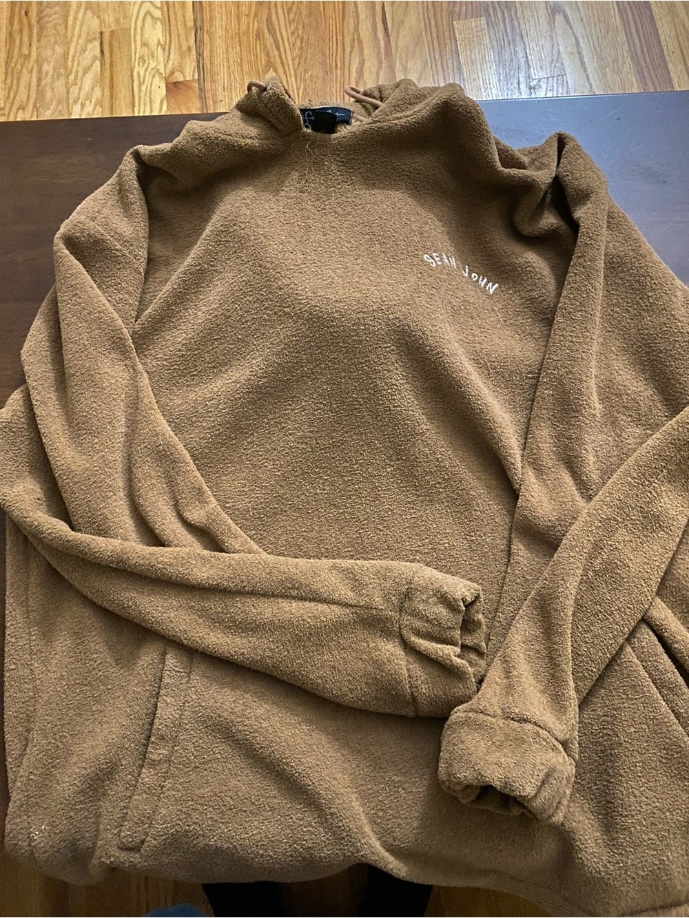 Sean John Men's Crewneck Fleece Sweater in Brown